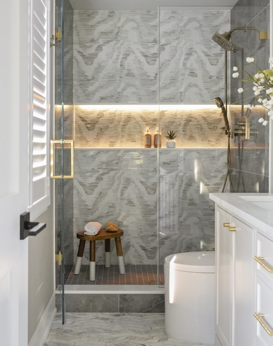 Bathroom Shower Design Shelf Lighting